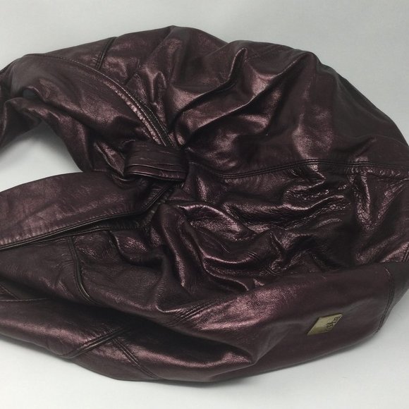 Kooba Purple Metallic Large Leather Hobo Bag - Picture 3 of 15